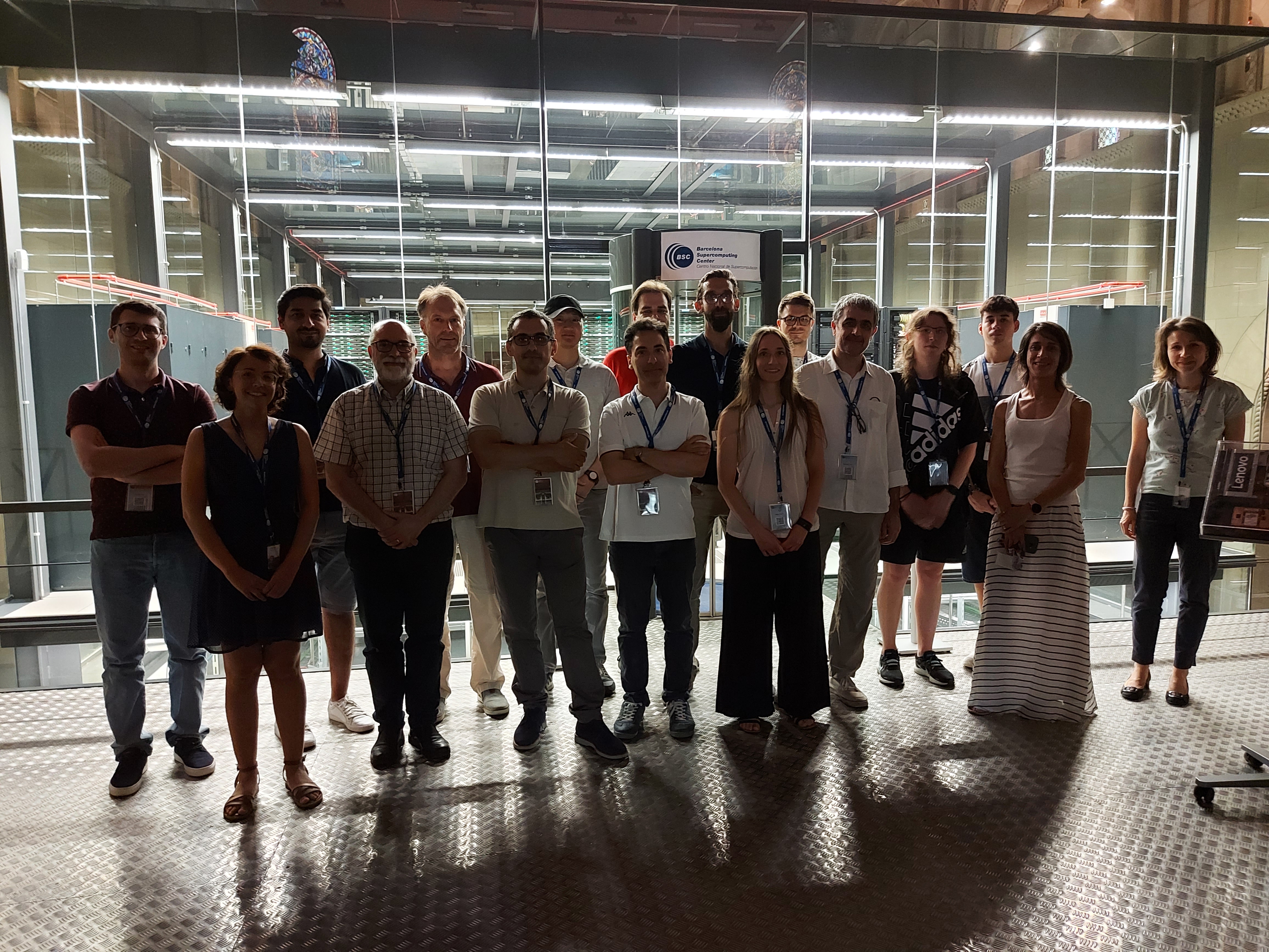 AMPERE team in front of BSC's MareNostrum computer